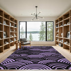 Lavender Arched Japanese Wave Ripple Rug