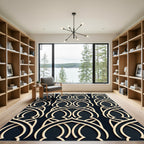 Elegant Beige Intersecting Arches Rug