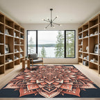 Blush Terracotta Floral Mandala Medallion Rug