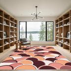 Geometric Terracotta Sunset Cloud Layers Rug