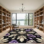 Sacred Geometry Amethyst Crystal Grid Rug