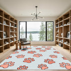 Peach Paw Print Soft Pastel Backdrop Rug