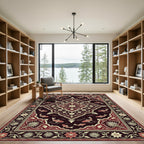 Rich Crimson Koi Water Garden Rug
