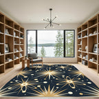 Golden Starburst Bursting Cosmic Radiance Rug