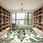 Lush Sage Botanical Cascading Foliage Rug