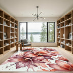 Watercolor Blush Floral Ink Splash Rug