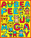 Red Blue Yellow Alphabet Animals Rug