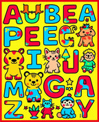 Red Blue Yellow Alphabet Animals Rug