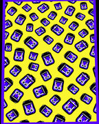 Yellow Blue Purple Funky Jars Rug