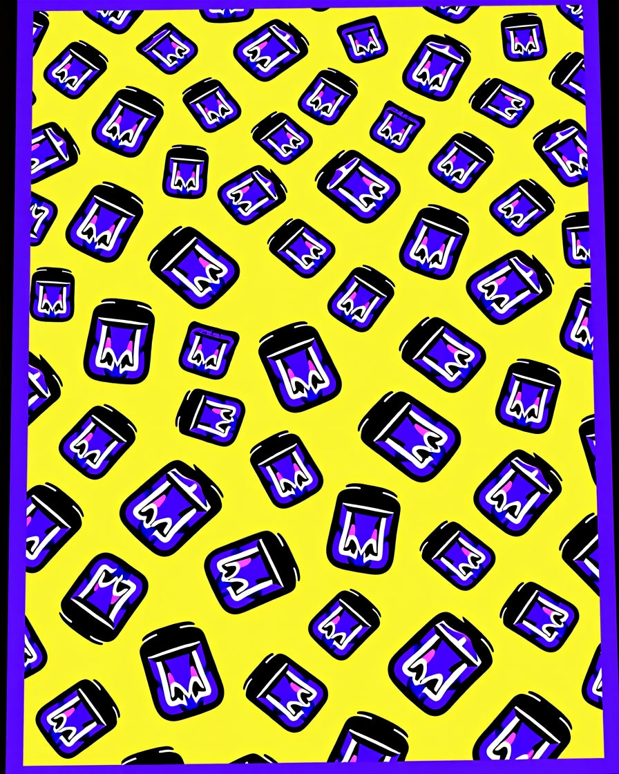 Yellow Blue Purple Funky Jars Rug