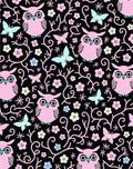 Pink Owls Butterflies and Flowers Rug