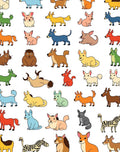 Whimsical Canine Collection Bright Animal Characters Rug