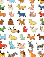 Whimsical Canine Collection Bright Animal Characters Rug