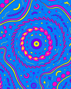 Vibrant Blue Swirl Celebration Rug