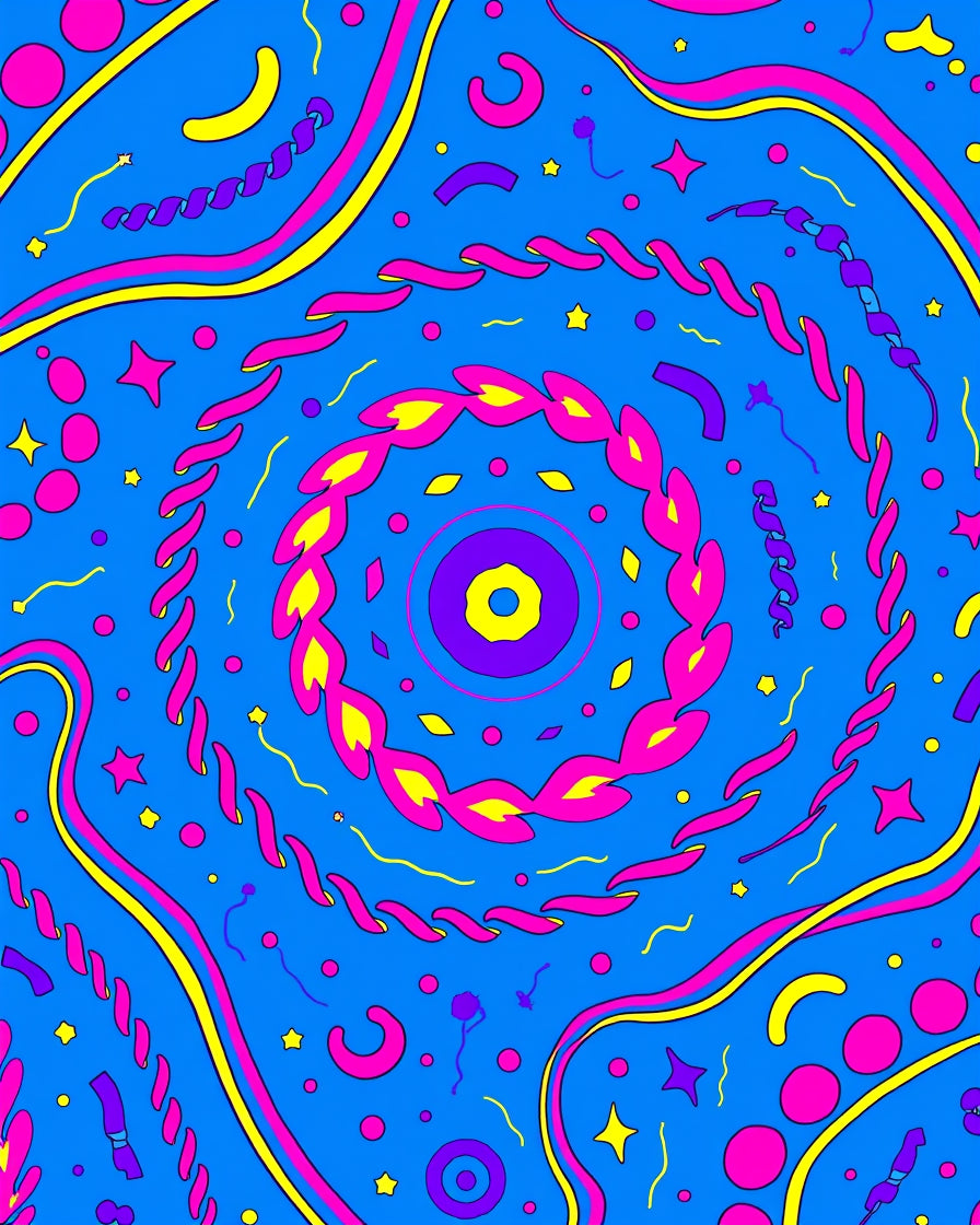 Vibrant Blue Swirl Celebration Rug