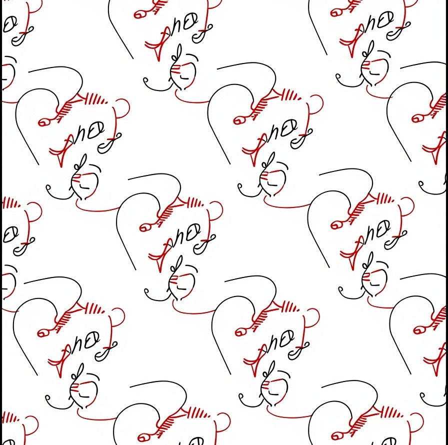 Abstract Figure Face Line Art Rug