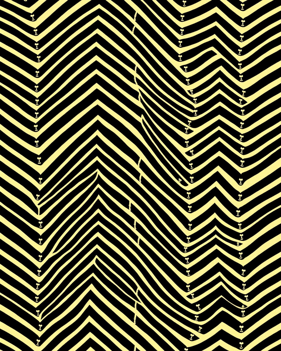 Black Yellow Zigzag Wave Rug
