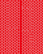 Bold Red Geometric Hexagon Grid Rug
