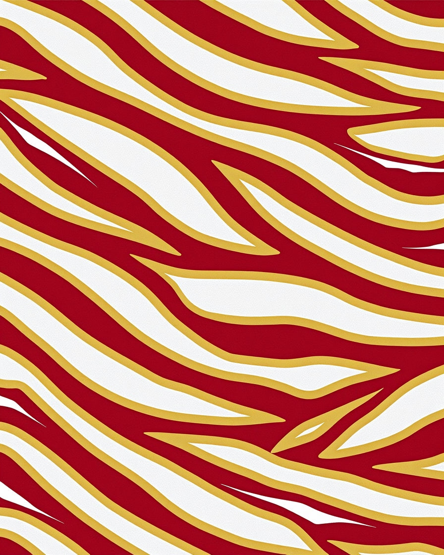 Crimson Gold Abstract Stripe Rug