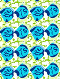 Abstract Blue Blob Green Vine Rug