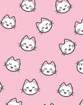 Sweet Pink Kawaii Kitty Faces Rug