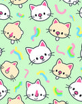 Cute Kawaii Cats Rainbow Swirls Rug