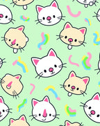 Cute Kawaii Cats Rainbow Swirls Rug