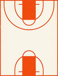 Vintage Orange Court Lines Rug