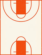 Vintage Orange Court Lines Rug