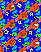 Dynamic Sports Balls Abstract Collage Rug
