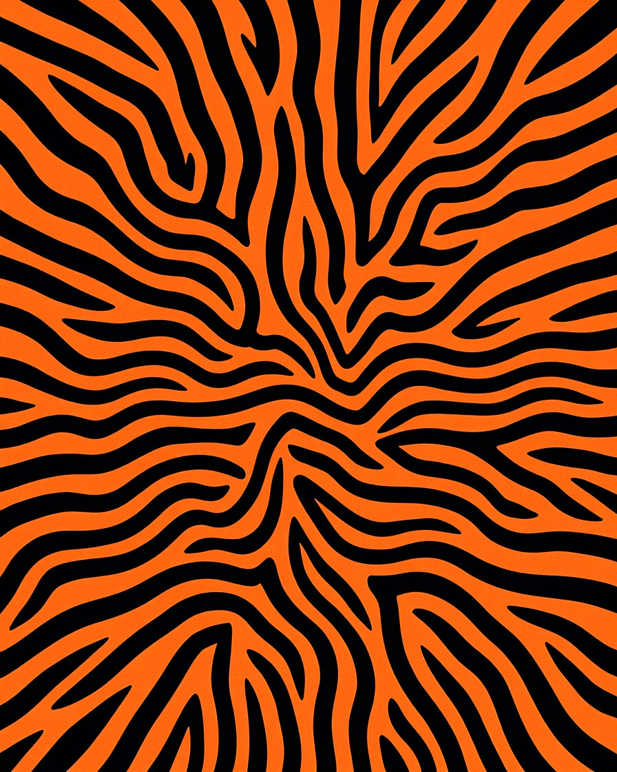 Bold Orange Black Zebra Stripes Rug