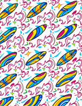 Vibrant Surfboard Splash Abstract Rug