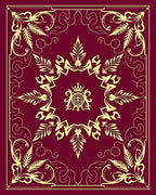 Golden Laurel Crest Bordure Burgundy Rug