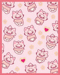 Pink Kawaii Kitty Sweetheart Scatter Rug