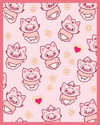 Pink Kawaii Kitty Sweetheart Scatter Rug