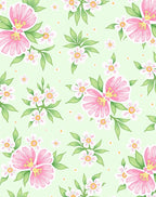 Pink White Blossom Garden With Leaves Rug