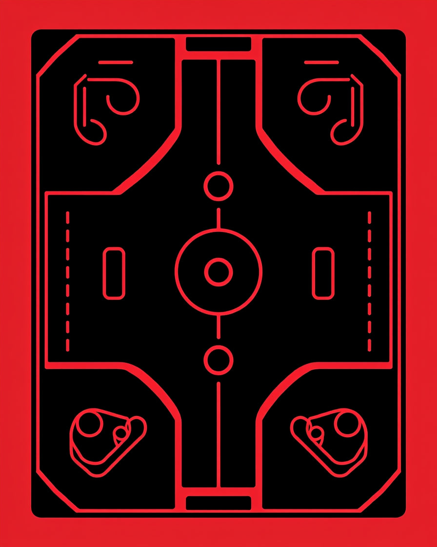 Bold Red Circuit Board Rug