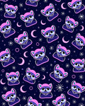Cute Raccoons And Cosmic Moons Rug