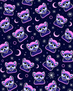 Cute Raccoons And Cosmic Moons Rug
