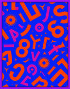 Bold Blue Orange Alphabet Collage Rug