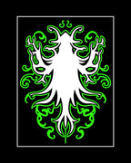Neon Green Tribal Bloom Abstract Rug