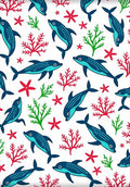 Blue Dolphin Coral Reef Charm Rug