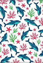 Blue Dolphin Coral Reef Charm Rug