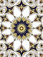 Midnight Gold Starburst Medallion Rug
