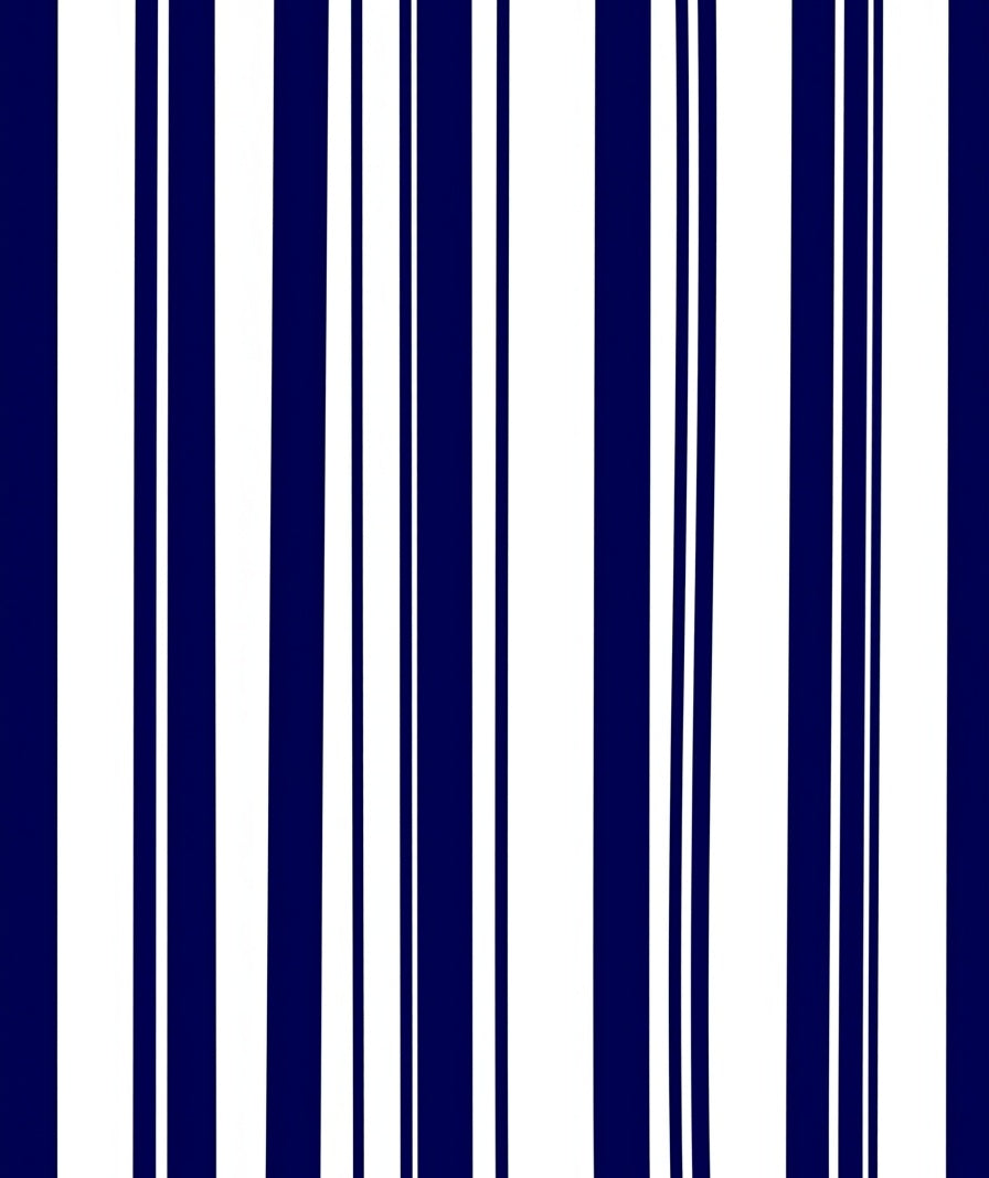 Classic Navy and White Vertical Stripe Rug