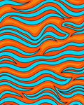 Vibrant Orange Aqua Swirl Rug