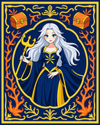 Mystic Mermaid Jewel Chest Border Rug