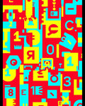 Bold Red Yellow Turquoise Geometric Collage Rug
