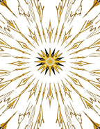 Golden Sunburst Radiating Star Rug