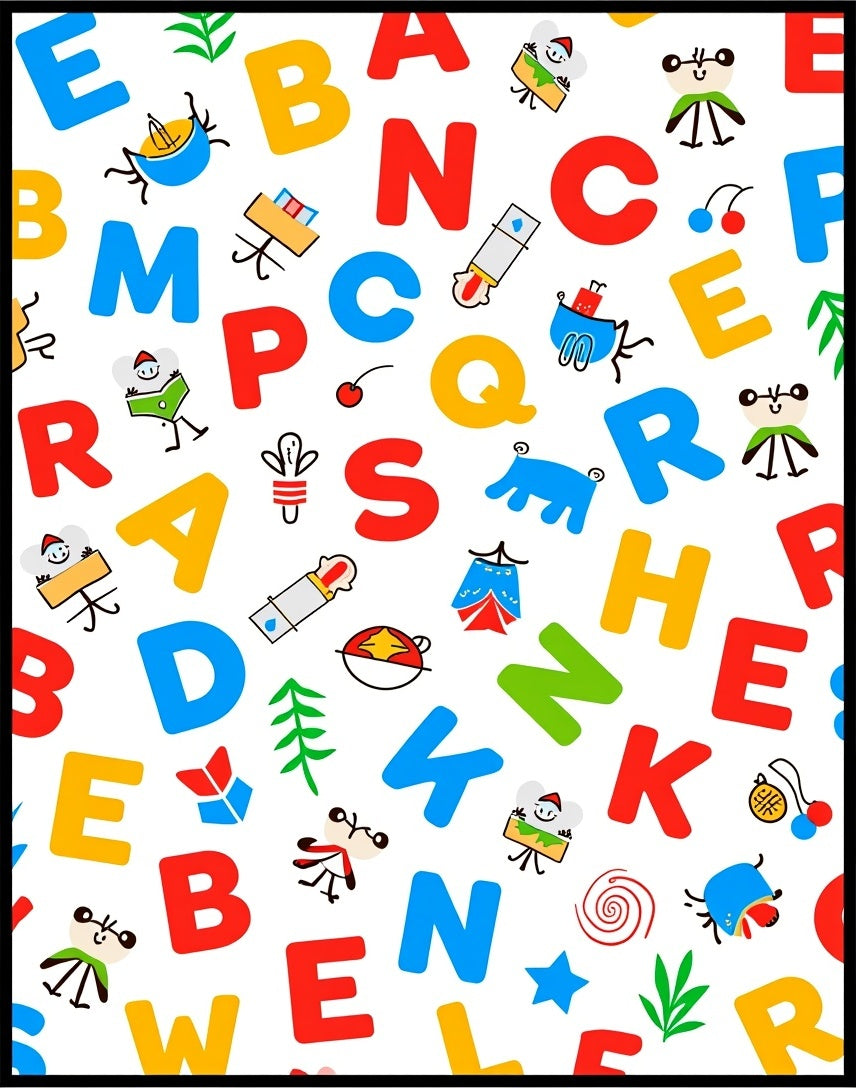 Alphabet Characters Playful Whimsical medley Rug